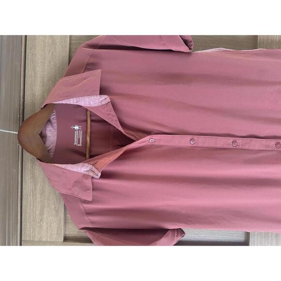 Smartwool Merino Wool Sport Shirt Dress Button Down in Terracotta Pink Medium​ - Picture 3 of 13